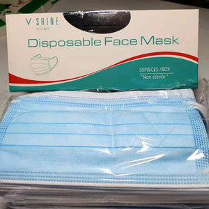 Type IIR Disposable Face Mask 50pcs Box ~ 3 layers Blue colour.